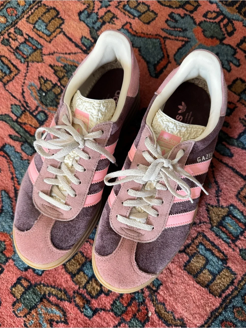 Adidas Gazelle Bold Women’s Size 8.5 | Shadow Brown, Warm Clay, Glow Pink | EUC
